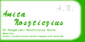 anita noszticzius business card